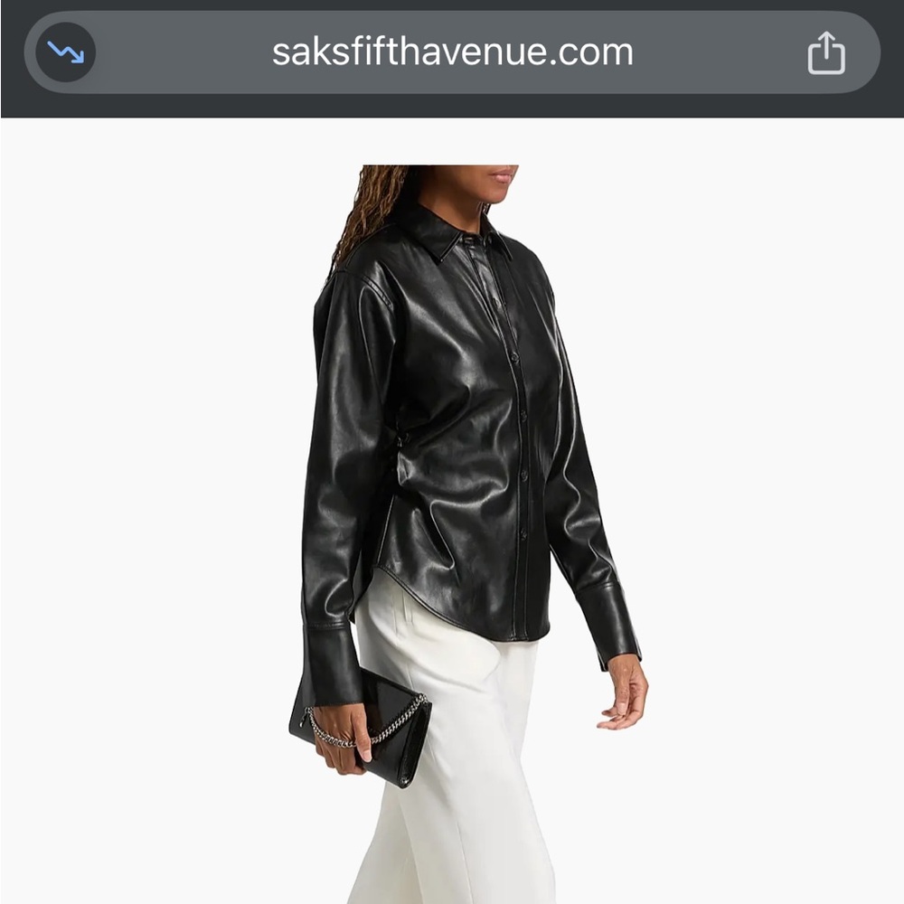Rag & Bone Black Leather Shirt Jacket